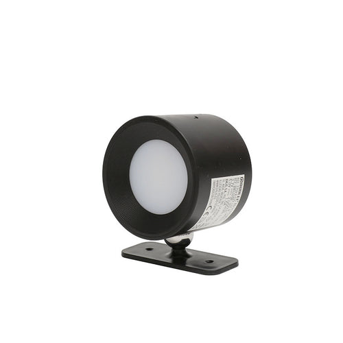 Aplique LED circular negro DUOLEC Bricolight con base orientable de rótula y difusor frontal blanco