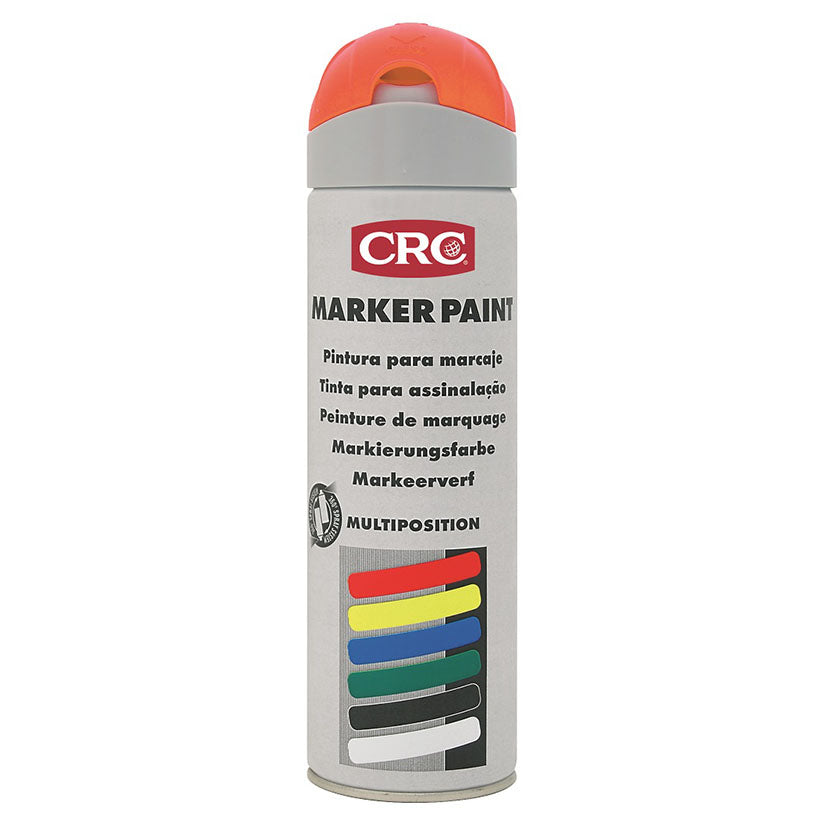 Aerosol de pintura fluorescente CRC Markerpaint naranja de alta visibilidad para construcción
