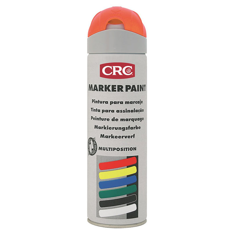 Aerosol de pintura fluorescente CRC Markerpaint naranja de alta visibilidad para construcción