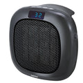 Calefactor cerámico Habitex negro con display LED azul marcando 32 grados