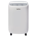 Vista frontal del deshumidificador HABITEX H16001 con logo y rejilla de ventilación ondulada