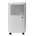 Vista trasera del deshumidificador HABITEX H16001 con filtro de aire y conexión para drenaje
