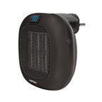 Calefactor de enchufe directo Habitex negro vista lateral con interruptor