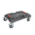 Plataforma rodante negra RATIO 7710H con ruedas giratorias y frenos para transporte de carga pesada.