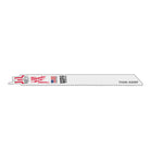 Hoja de sierra sable Milwaukee Sawzall Thin Kerf de 230mm y 18 TPI para corte de metal profesional.