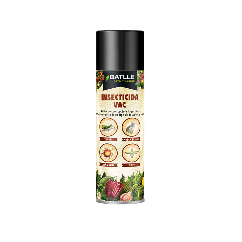 Insecticida VAC BATLLE spray 500ml para control de pulgón, mosca blanca y araña roja en plantas.