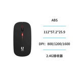 Ratón inalámbrico UNICO negro ultra delgado con tecnología de conexión 2.4G y material ABS