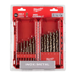 Embalaje blíster del set de 19 brocas Milwaukee Red Cobalt para metal e acero inoxidable INOX
