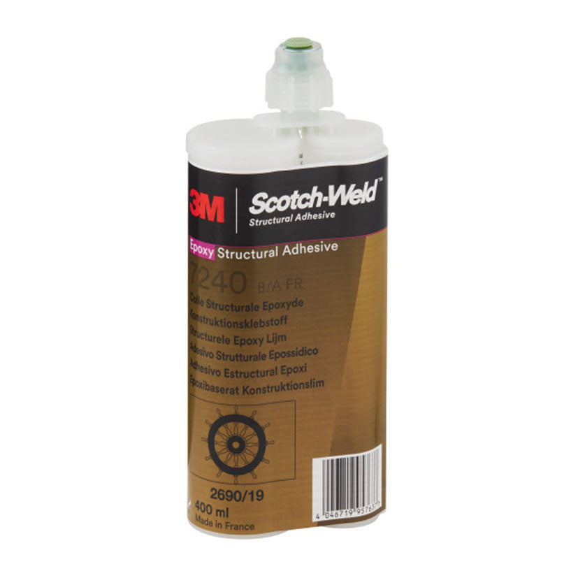 Cartucho de adhesivo epoxi estructural 3M Scotch-Weld 7240 FR de 400ml color negro para uso industrial