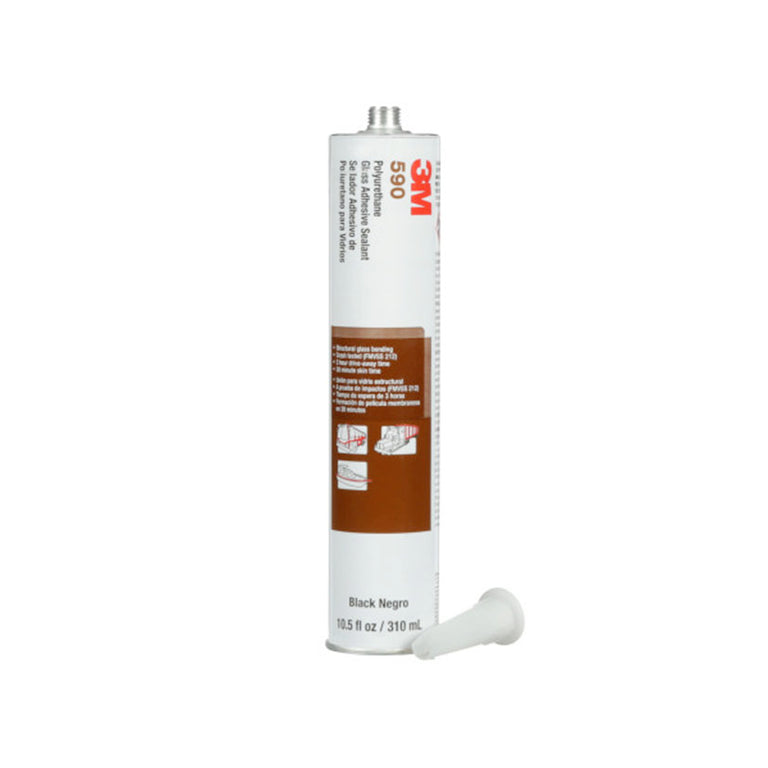 Cartucho de adhesivo sellador de poliuretano 3M 590 color negro de 310ml para unión estructural de vidrio y parabrisas
