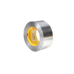 Rollo de cinta de aluminio 3M 425 profesional con acabado metálico brillante y núcleo amarillo.