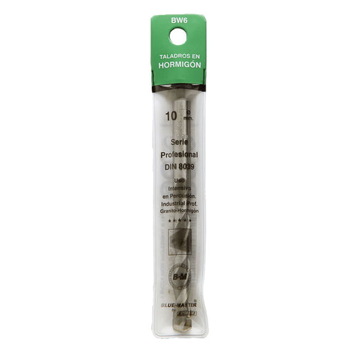 Blíster de broca Blue-Master BW6 de 10mm para uso profesional intensivo en percusión