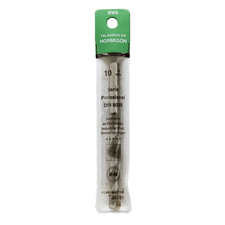 Blíster de broca Blue-Master BW6 de 10mm para uso profesional intensivo en percusión