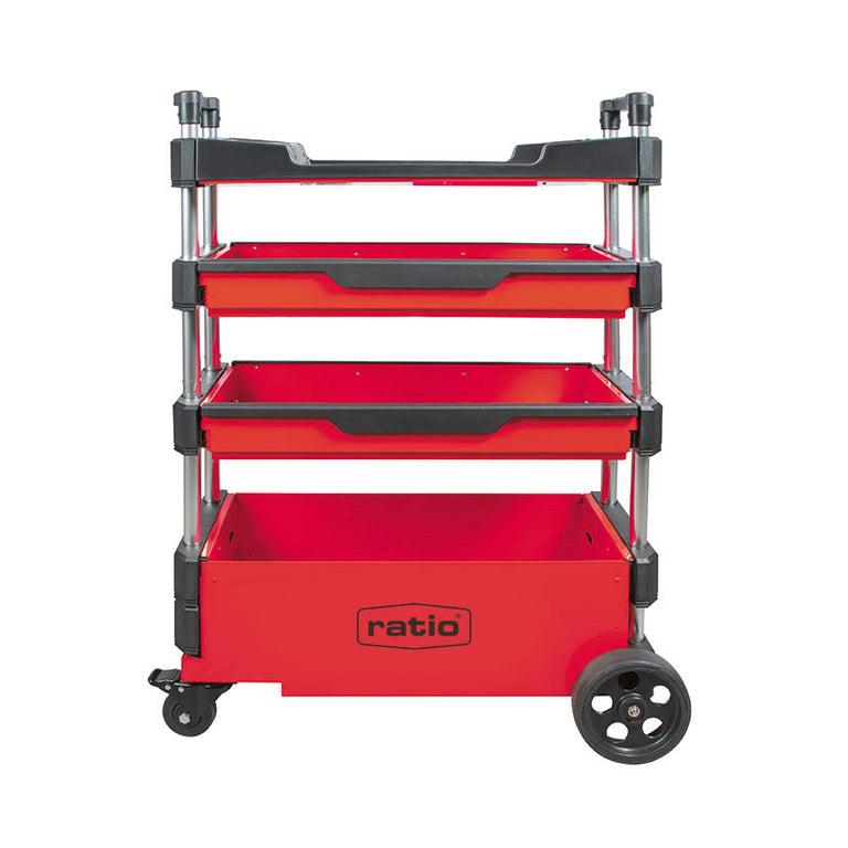 Carro de Servicio Plegable RATIO 7705 - Extensible 4 Bandejas Rígidas