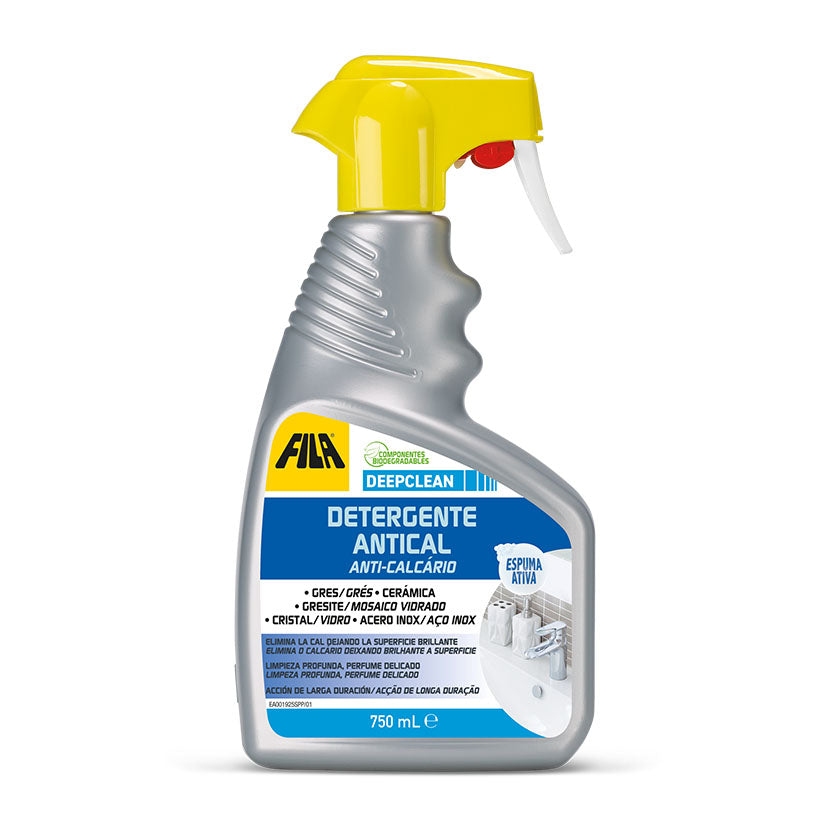 Detergente antical FILA DeepClean 750ml con pulverizador para limpieza de gres, cerámica y acero inoxidable