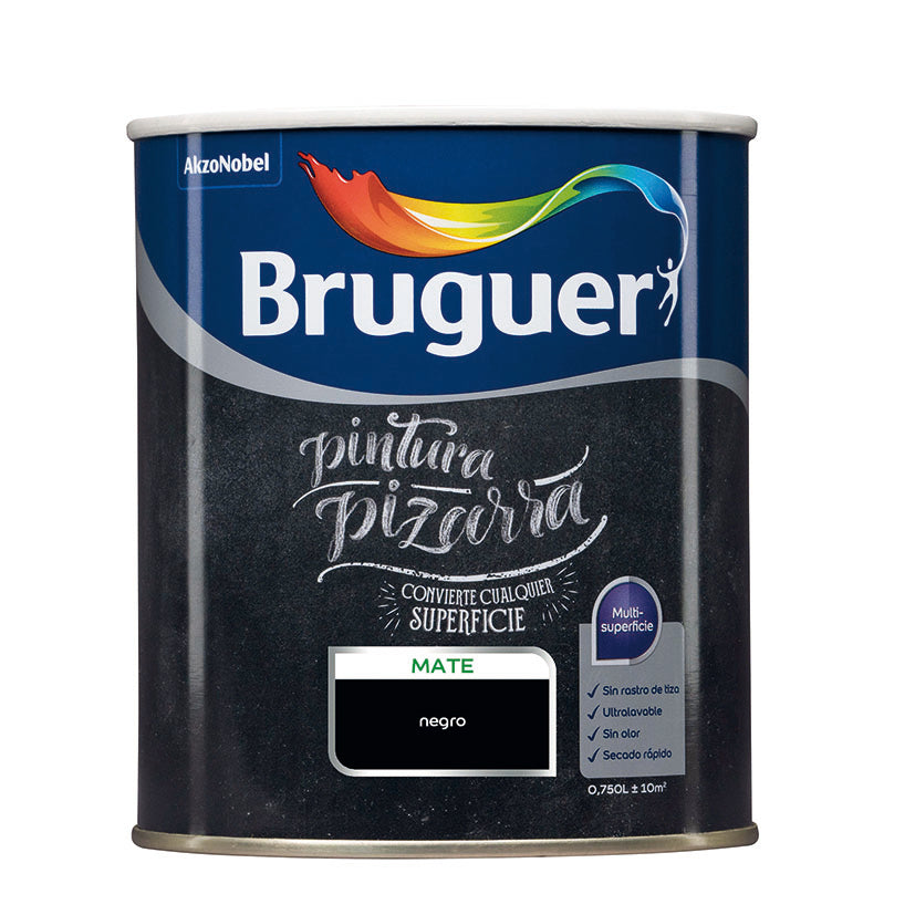 Pintura para pizarra Bruguer Acrylic color negro 750ml acabado mate ultralavable