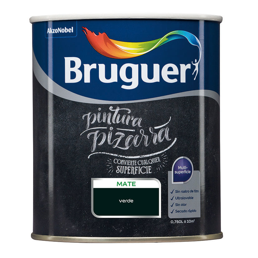 Pintura para pizarra Bruguer Acrylic color verde 750ml acabado mate multisuperficie