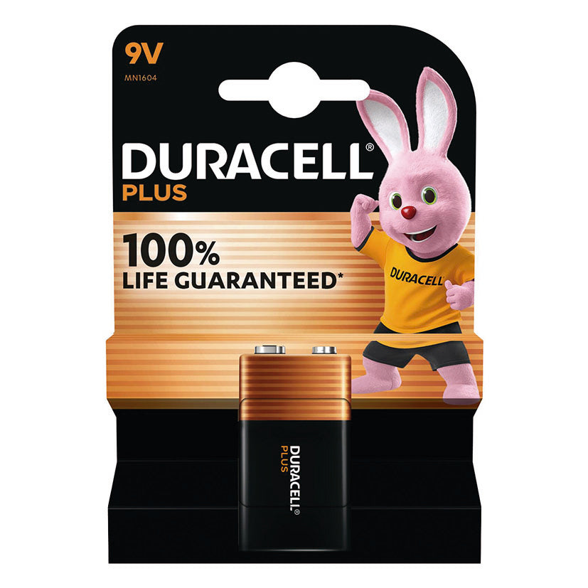 Pila alcalina Duracell Plus de 9V tipo 6F22 para detectores