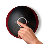 Detalle del panel de control táctil superior del calefactor HJM Calima con indicadores LED