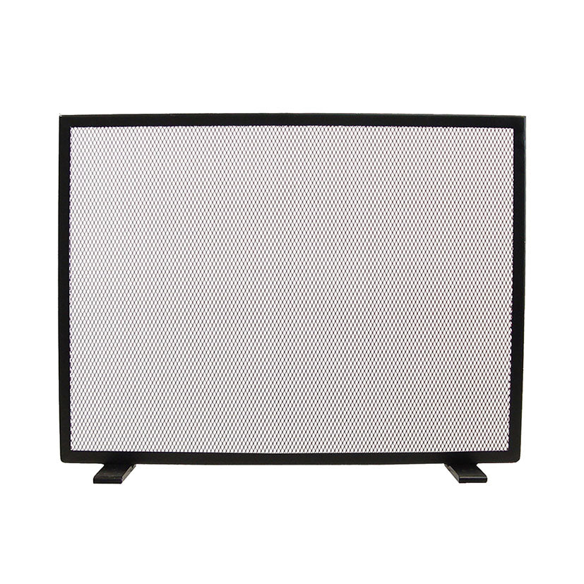 Salvachispas simple El Zorro de malla metálica negra 80,5x69 cm para protección de chimeneas.