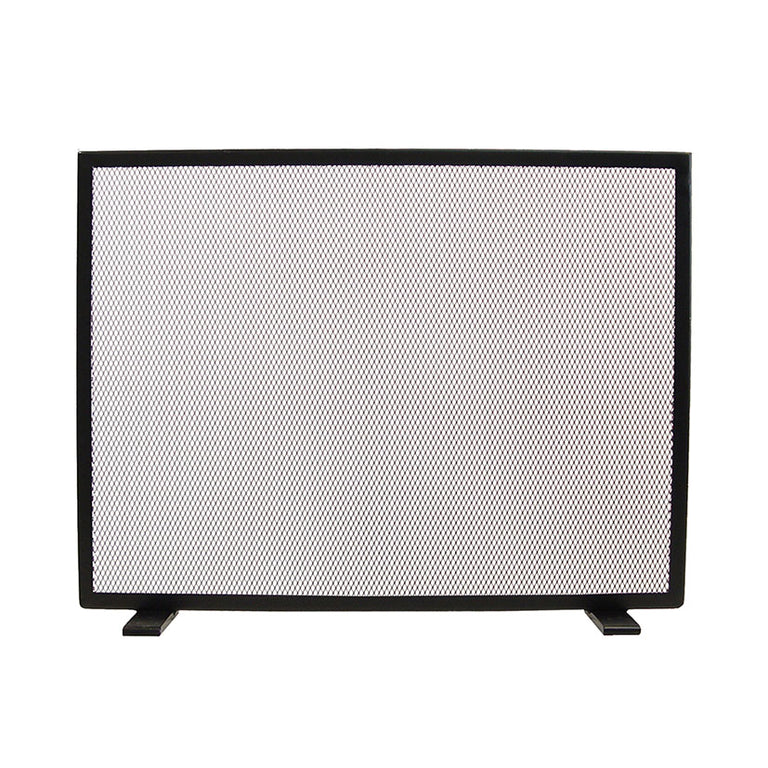 Salvachispas simple El Zorro de malla metálica negra 80,5x69 cm para protección de chimeneas.