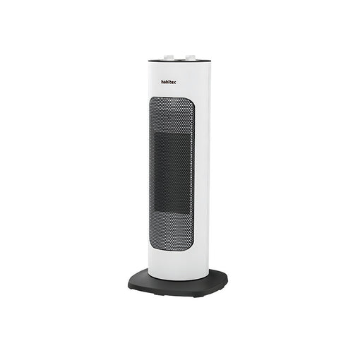 Calefactor cerámico de torre HABITEX HQ701 blanco y negro con termostato regulable y rejilla frontal