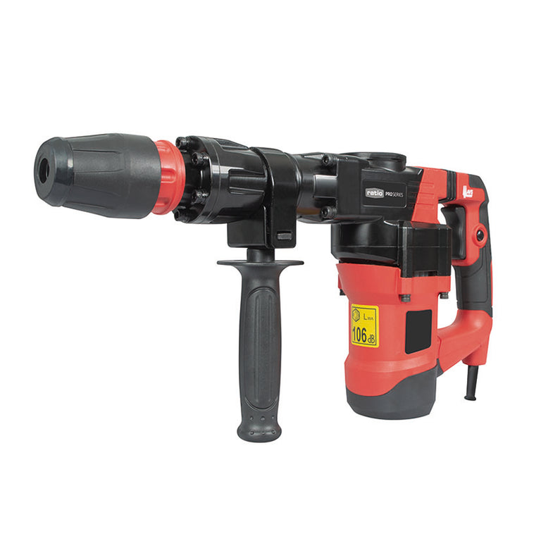 Martillo demoledor RATIO ProSeries R-MD1300 de 1300W con inserción SDS Max y sistema antivibración VAT.