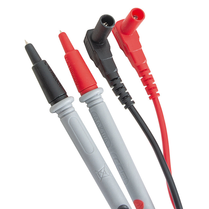 Pinza amperimétrica digital RATIO HT-206D roja y negra con pantalla LCD y selector giratorio de funciones