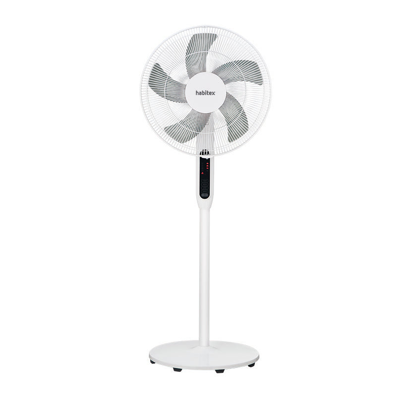 Ventilador de pie HABITEX VPM40 blanco con 5 aspas y base redonda estable