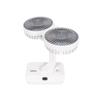 Ventilador de sobremesa Habitex V10 con cabezales inclinados hacia arriba y luz LED integrada en la base