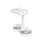 Ventilador dual USB Habitex V10 blanco con dos cabezales orientables y base con botones de control