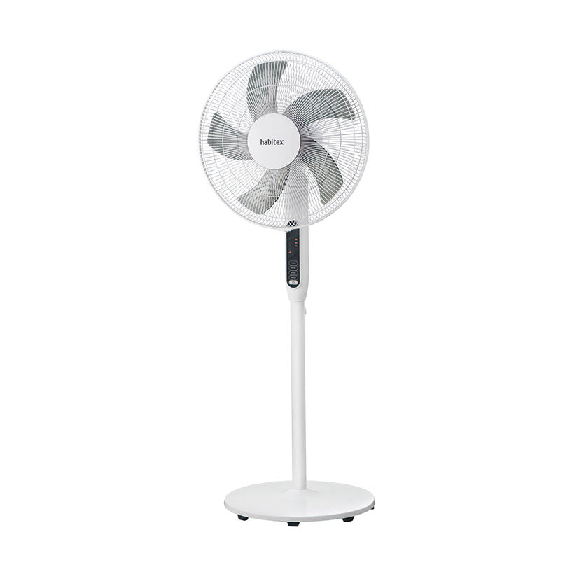 Vista frontal del ventilador de pie HABITEX VPM40 con cabezal de 40 cm