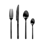 Set de cubiertos Pengo Pulse de 24 piezas en acero inoxidable acabado negro mate