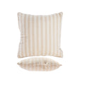 Cojín cuadrado PENGO Glam 45x45 cm con diseño de rayas verticales en tonos crema y beige