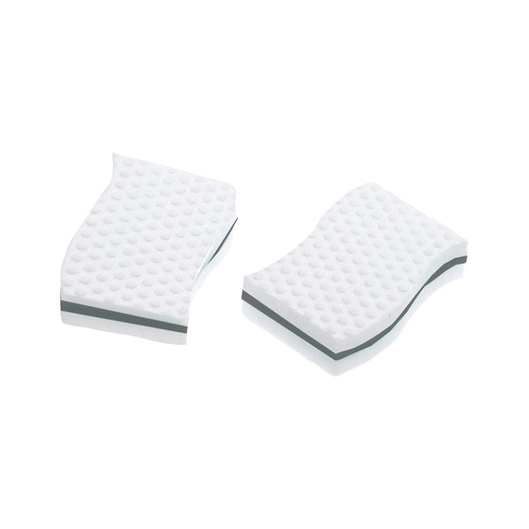Dos esponjas mágicas HABITEX Rex blancas con capa intermedia gris y superficie texturizada para limpieza con agua