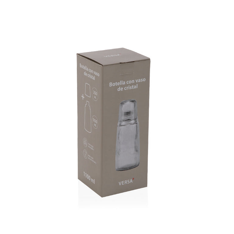 Caja de presentación litografiada del set de botella con vaso de cristal Versa 1100ml