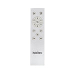 Mando a distancia blanco HABITEX con controles de velocidad, temperatura de color LED y temporizador