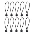 Pack de 10 fijadores elásticos negros con bola para sujeción de toldos y lonas marca LISTA.