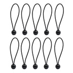 Pack de 10 fijadores elásticos negros con bola para sujeción de toldos y lonas marca LISTA.
