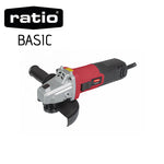 Amoladora angular RATIO Basic RB-A500 roja y negra con asa auxiliar y protector de disco