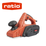 Cepillo eléctrico RATIO R-C900S 900W con empuñadura ergonómica y base de aluminio.