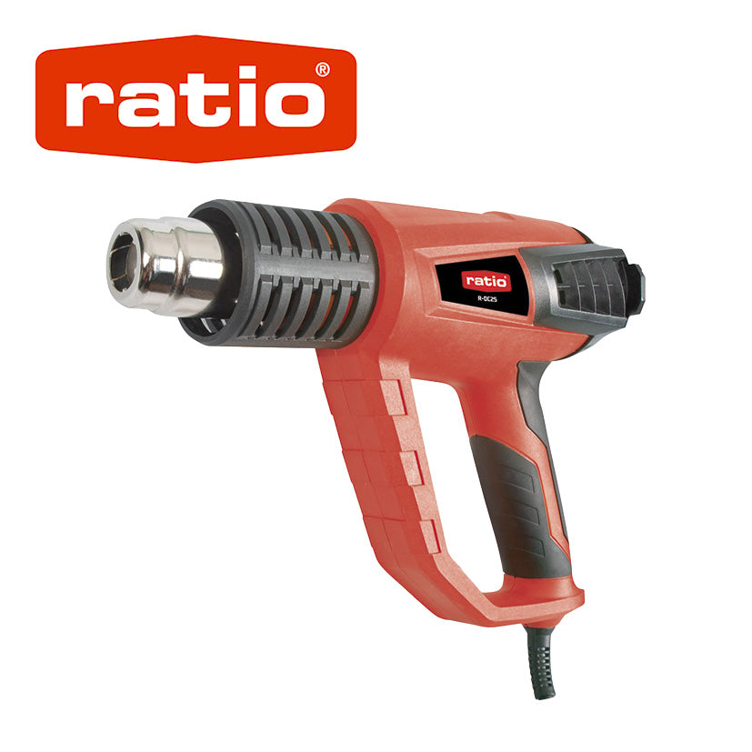 Pistola decapadora RATIO R-DC2S de 2000W en color rojo y negro con mango ergonómico