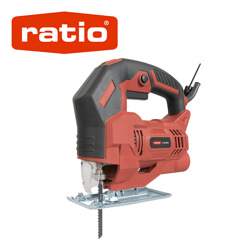 Sierra caladora RATIO R-SC500S de 500W con empuñadura ergonómica y base de aluminio