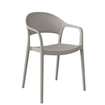 Silla de resina Solaz color gris claro resistente a rayos UV para jardín y terraza.