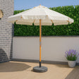 Parasol de Madera Deluxe 300 cm Crudo con Polea y SPF 30