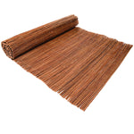 Rollo de mimbre natural marrón para ocultación de jardín tejido con alambre galvanizado