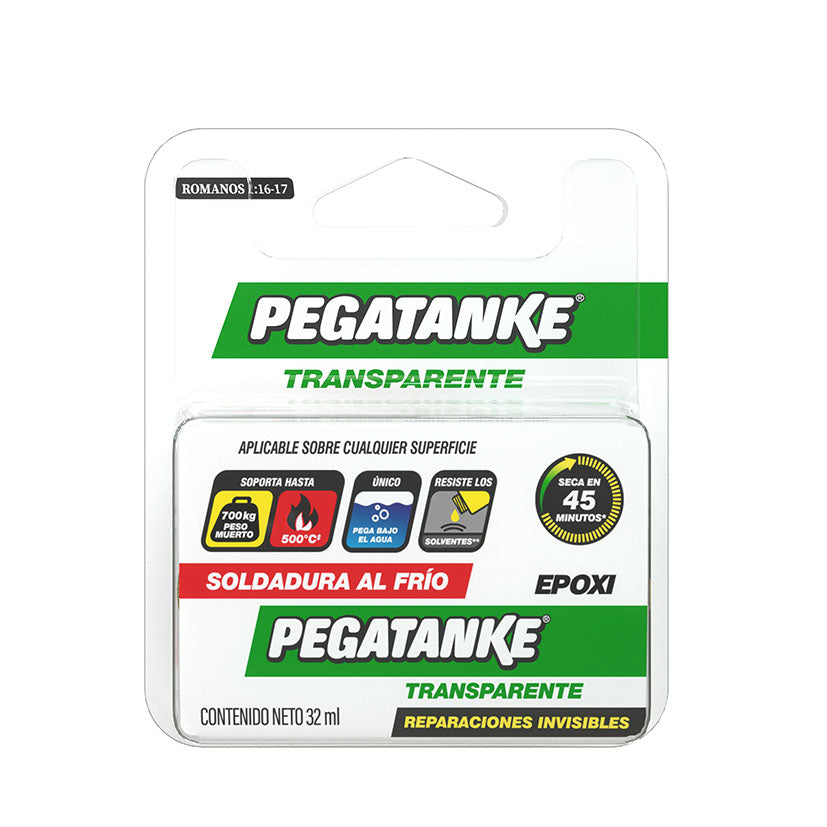 Adhesivo epóxico Pegatanke Transparente 32ml para reparaciones invisibles de alta resistencia