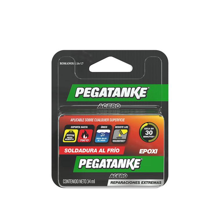 Empaque de pegamento epóxico PEGATANKE Acero de 34ml para reparaciones extremas y soldadura al frío