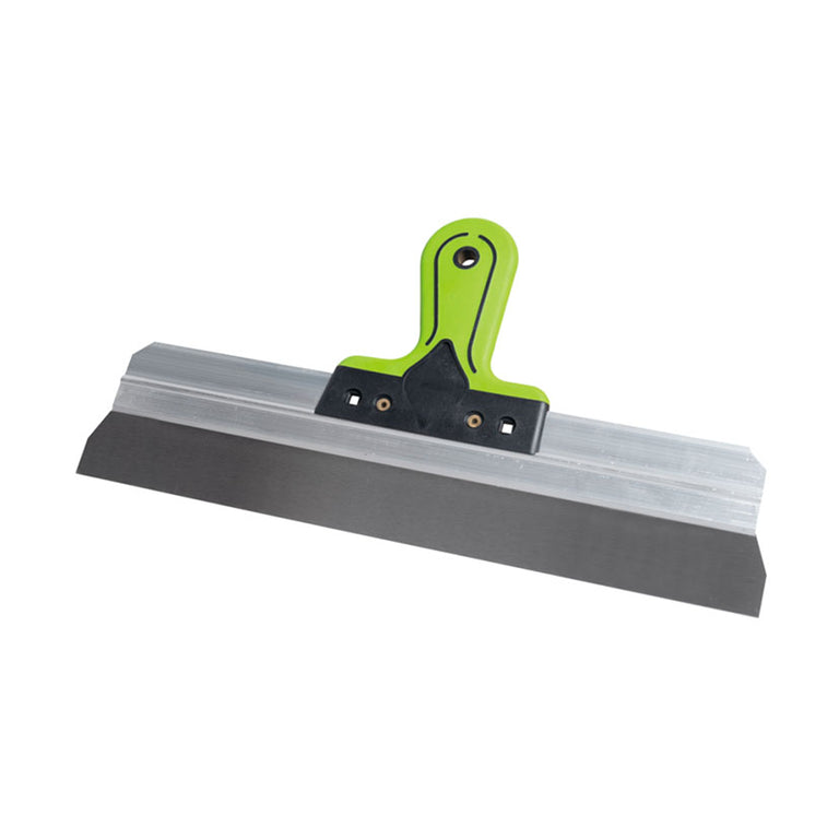 Espátula de emplastecer Vallés con hoja ancha de aluminio y mango ergonómico verde y negro