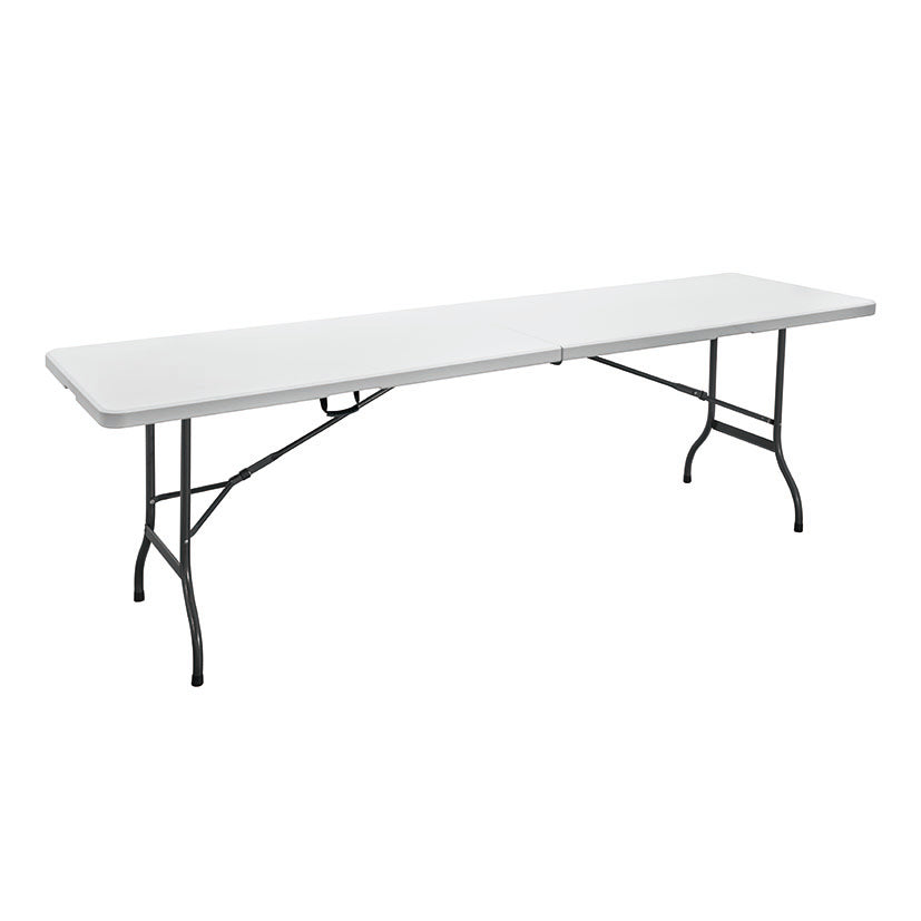 Mesa plegable extra larga TAY de 240 cm ideal para banquetes y reuniones familiares.